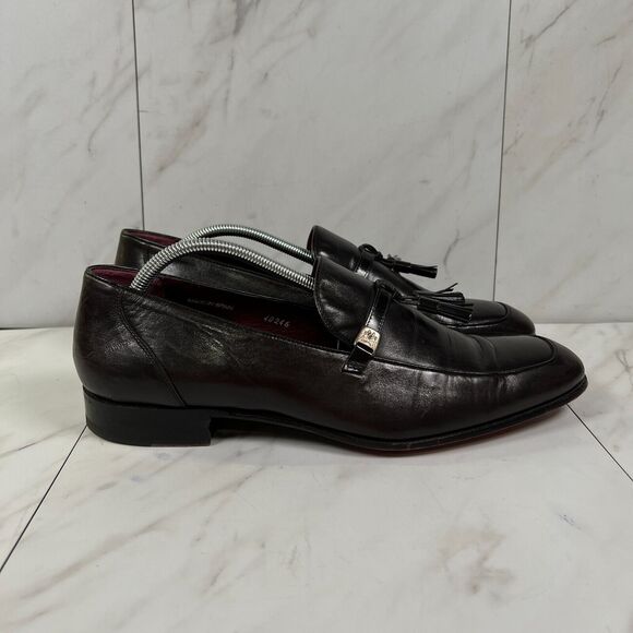 Mezlan Custom Novara II Mens Size 11 Black Leather Slip On Tassel Dress Loafers - Picture 1 of 8